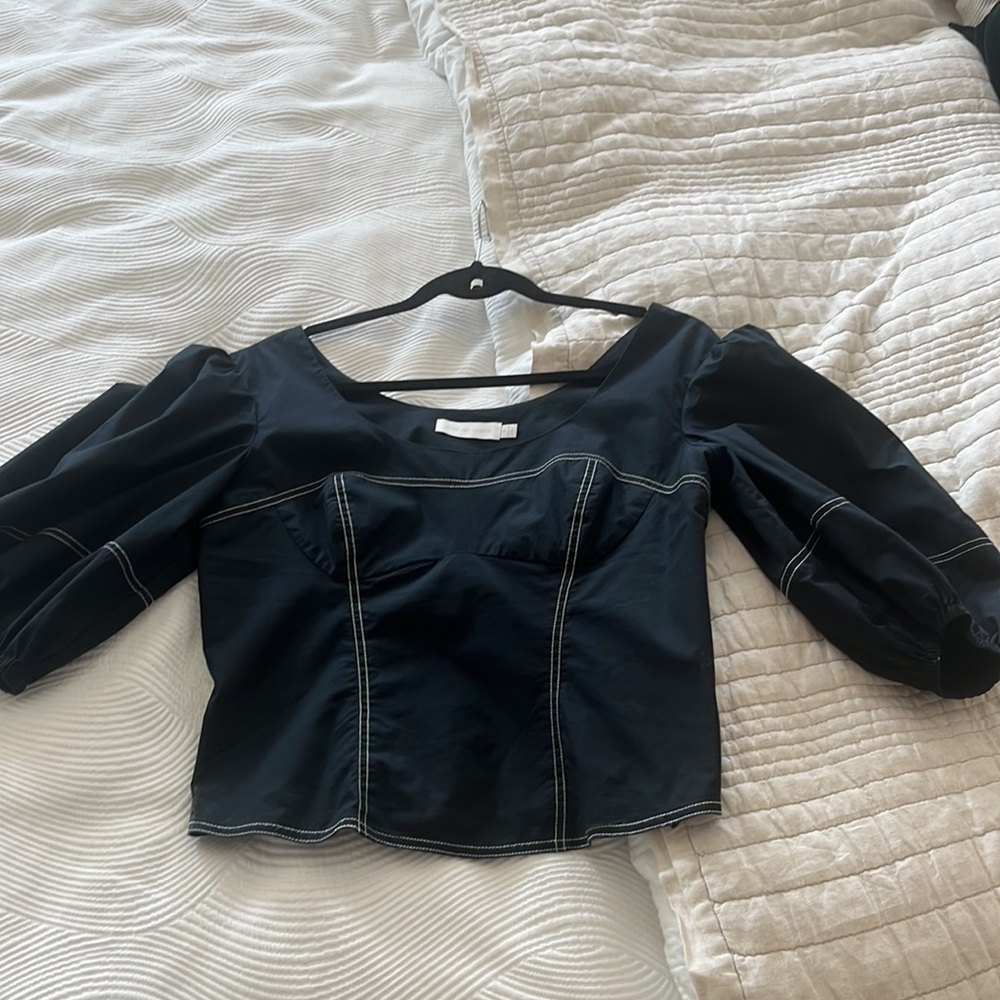 Jonathan Simkhai Joy Puff Sleeve Top - Picture 3 of 9